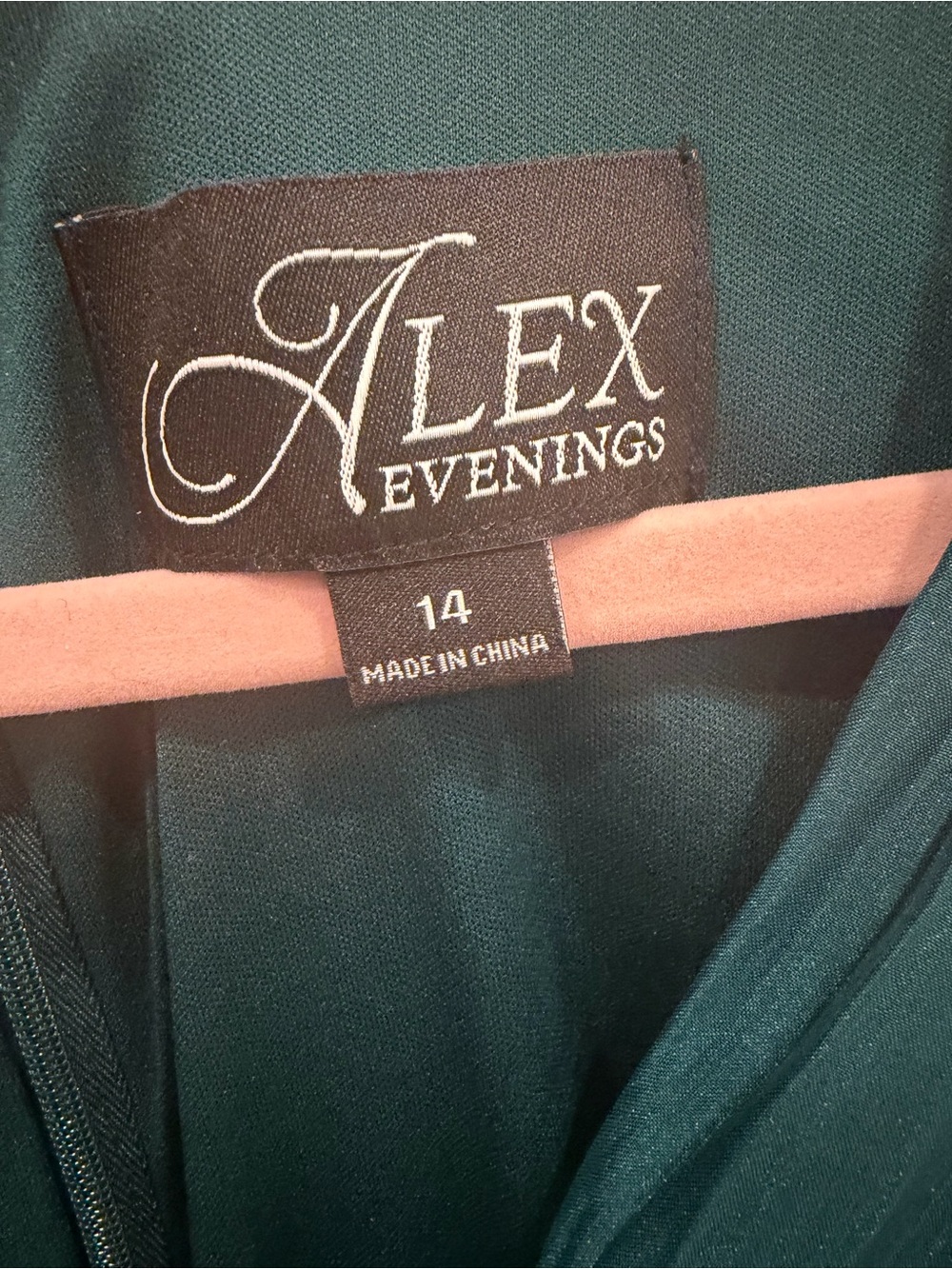 Alex Evenings Women's Crinkle Stretch Taffeta Mermaid Gown Green size 14 NWT - Picture 7 of 11